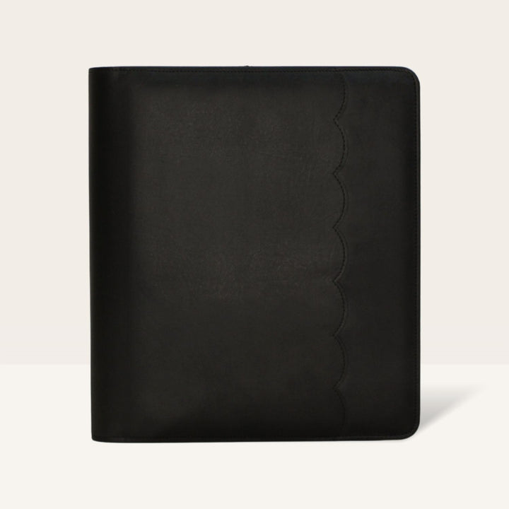 Luxe Zip-up Planner Folio - Black - Large