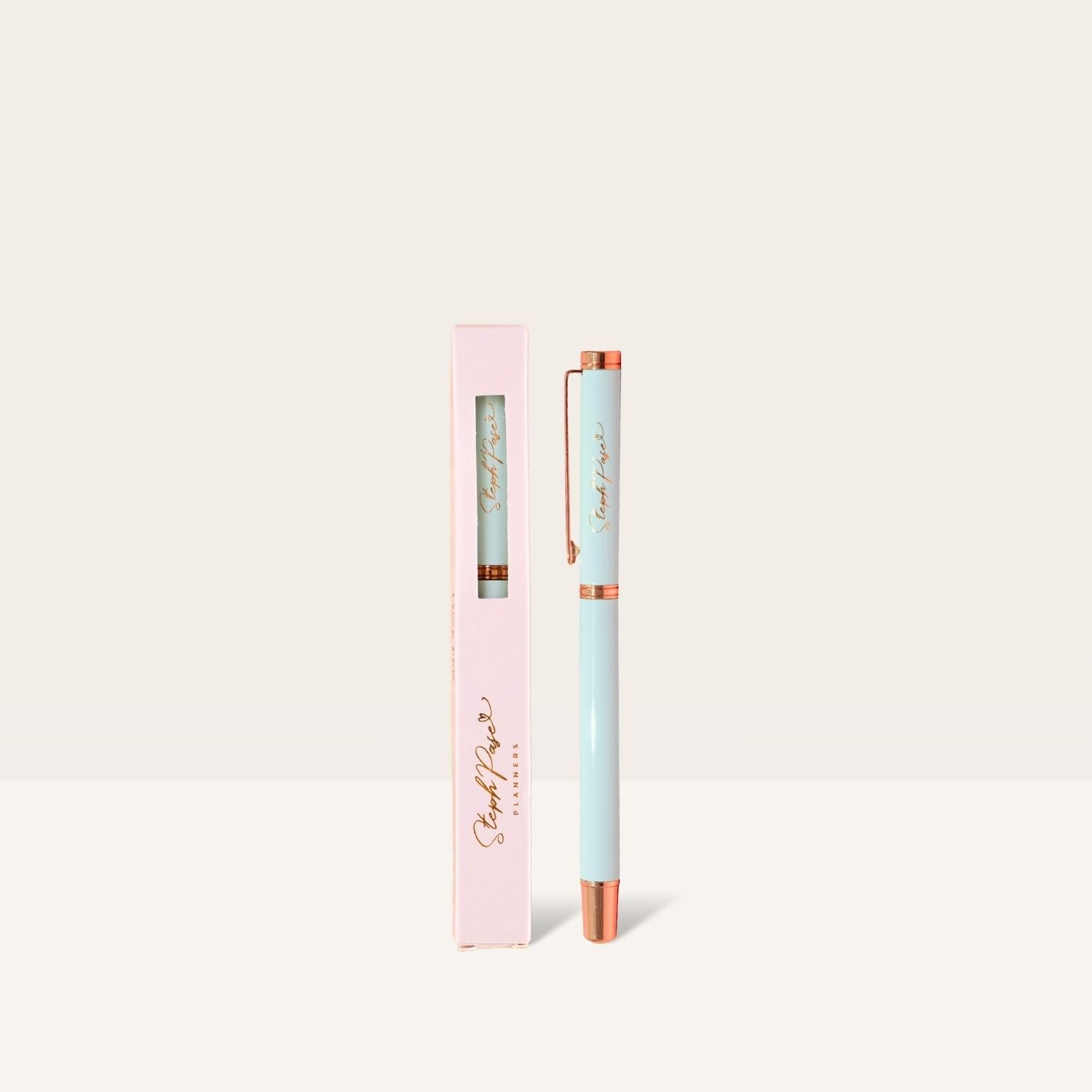 The Essential Pen - Premium Ballpoint Pen in Pale Blue with Rose Gold ...