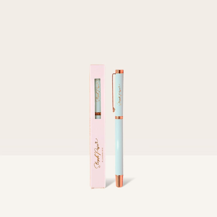 The Essential  Pen  - Ice Blue w/ Rose Gold