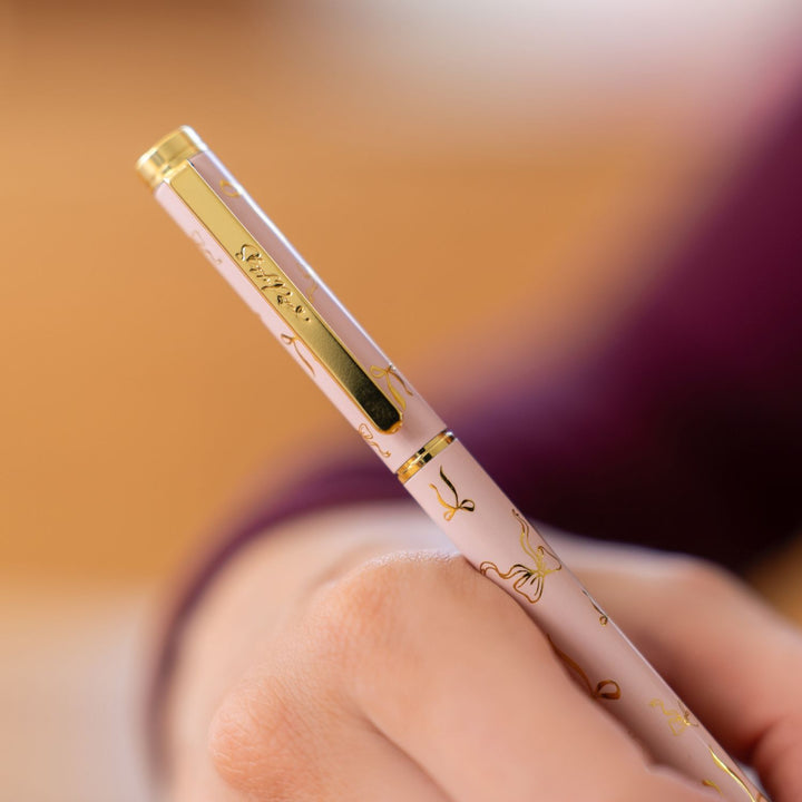 The Luxe Pen - Bow Print in Blush