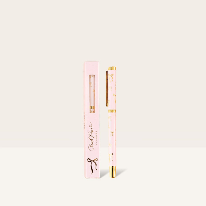 The Luxe Pen - Bow Print in Blush