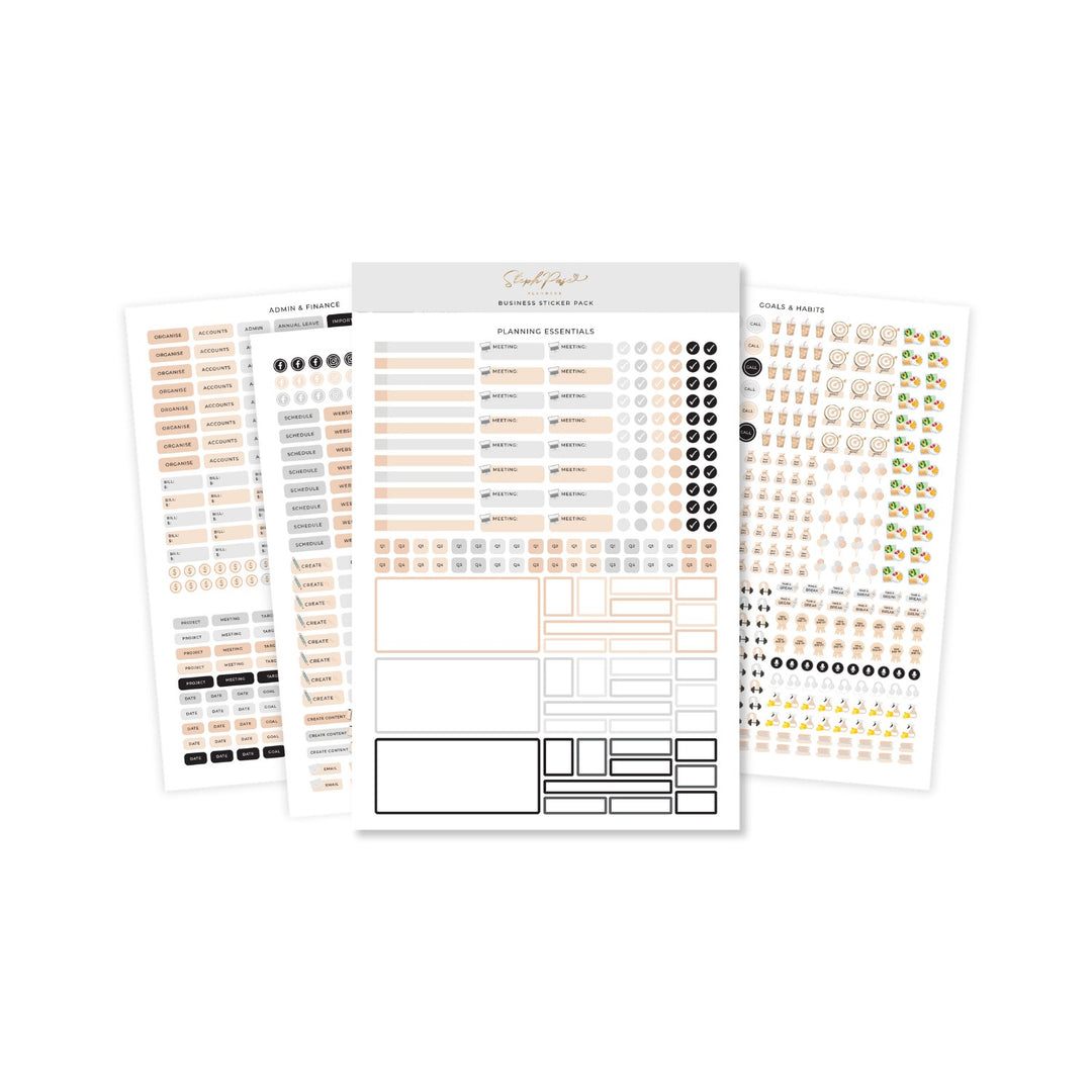 Business Planner Sticker Pack - Black