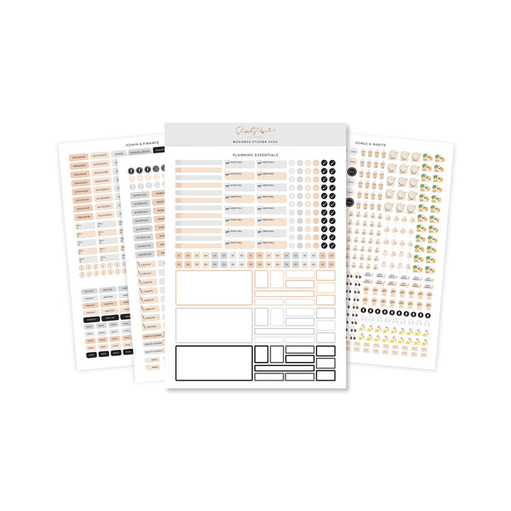 Business Planner Sticker Pack - Black