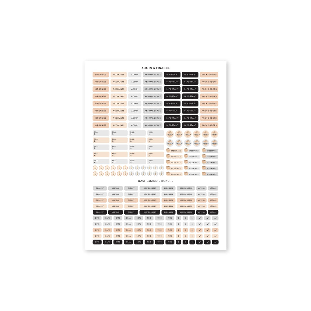 Business Planner Sticker Pack - Black