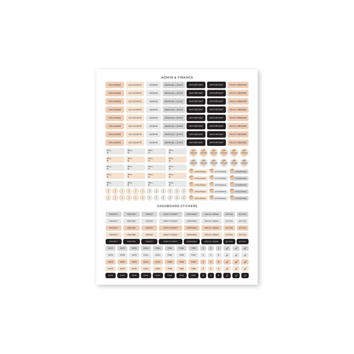 Business Planner Sticker Pack - Black