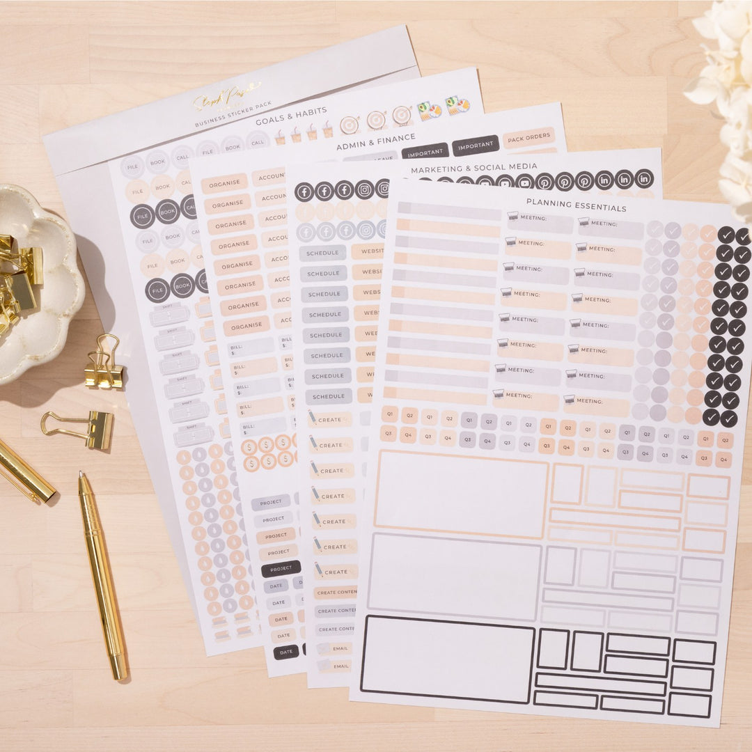 Business Planner Sticker Pack - Black