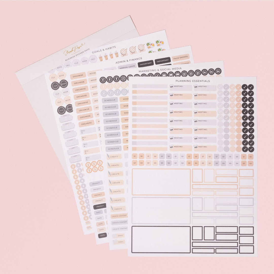 Business Planner Sticker Pack - Black