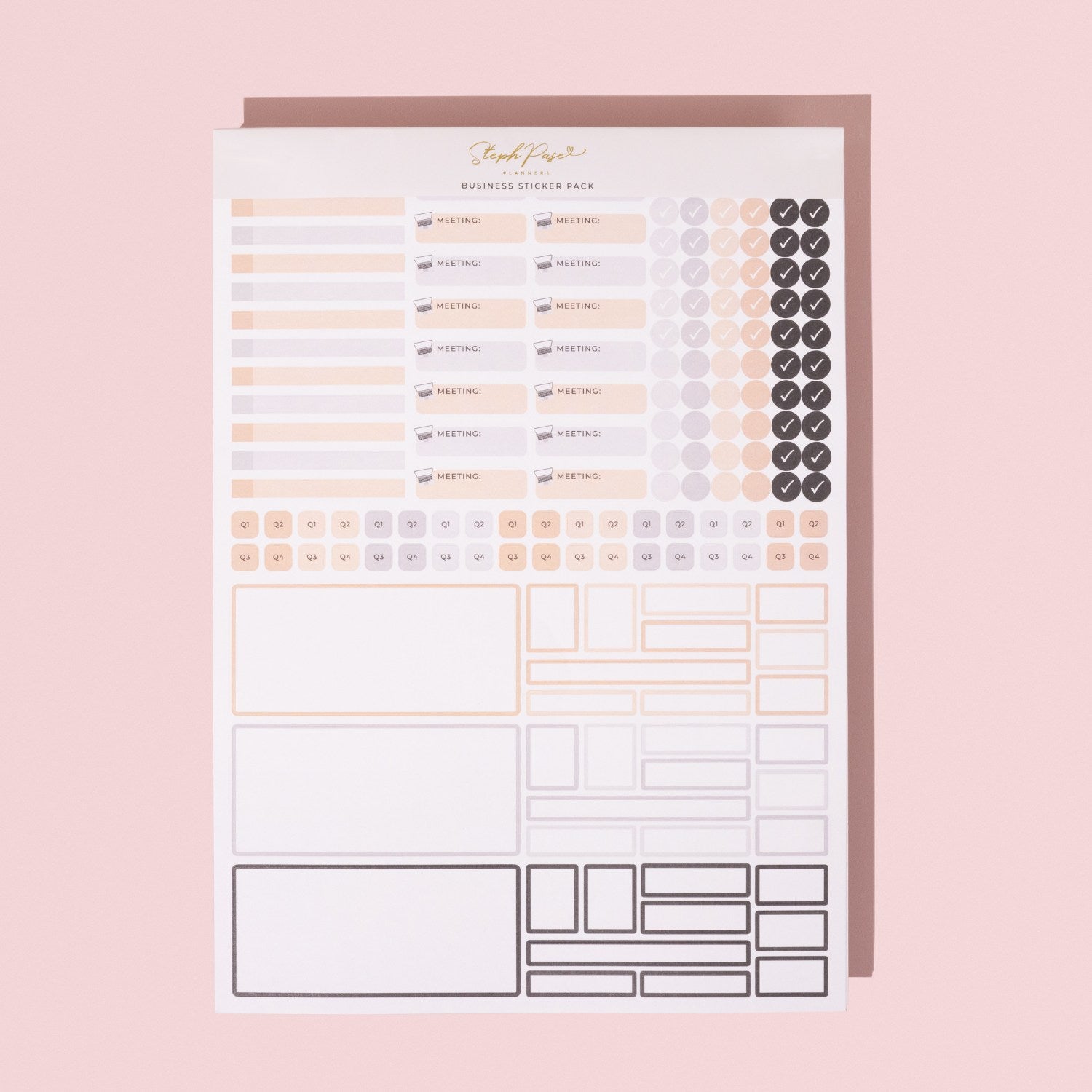 Business Planner Sticker Pack - Black – Steph Pase Planners