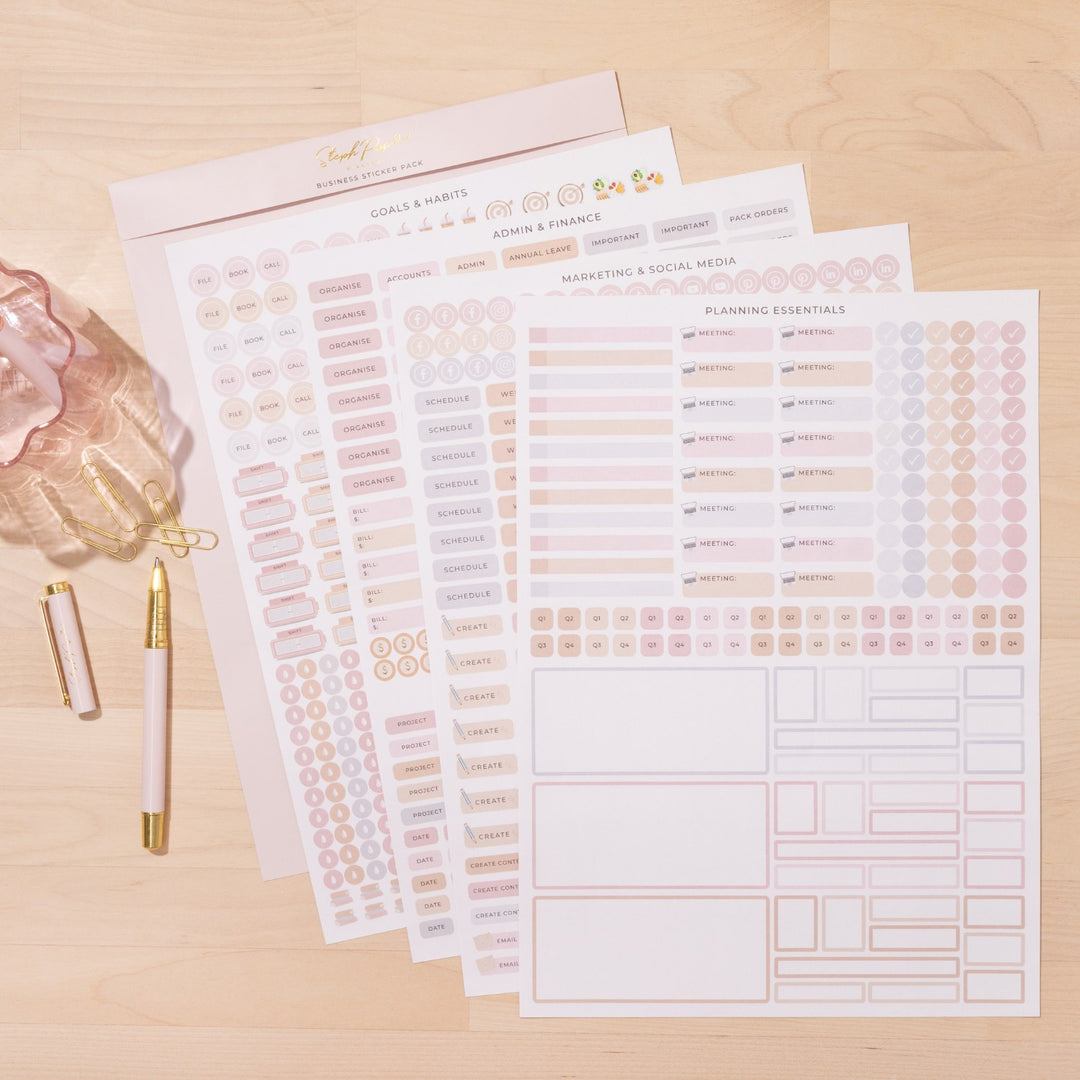 Business Planner Sticker Pack - Blush