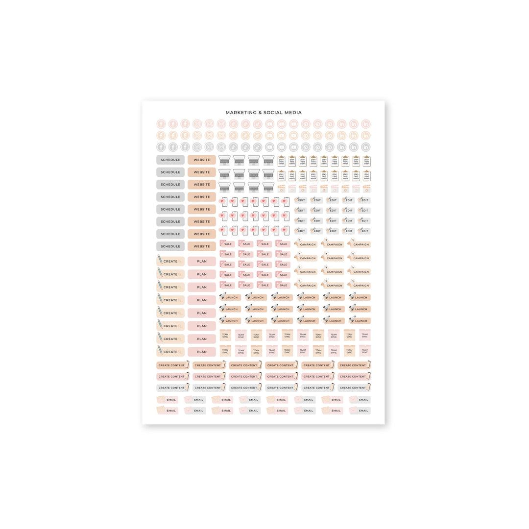 Business Planner Sticker Pack - Blush
