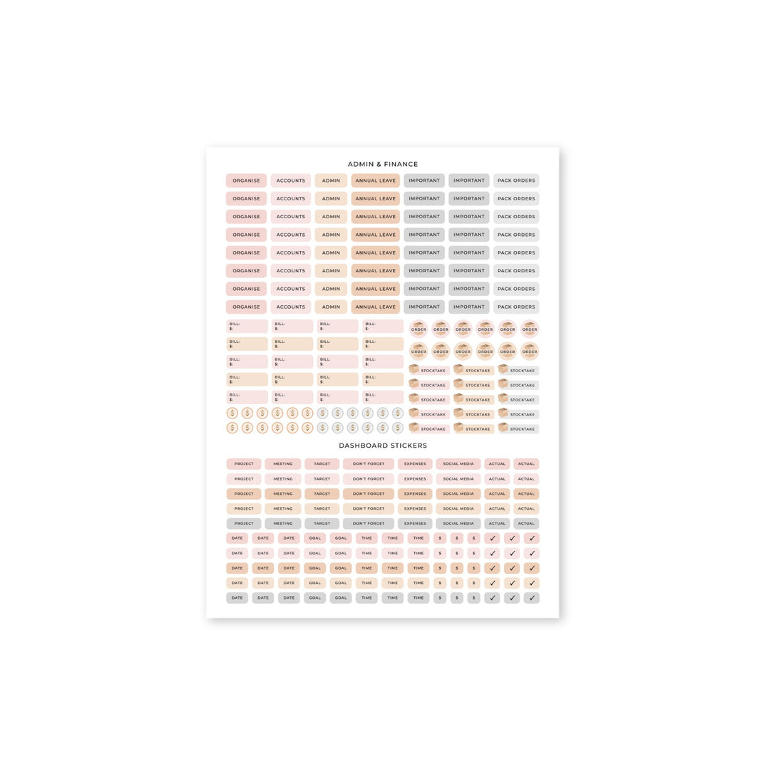 Business Planner Sticker Pack - Blush