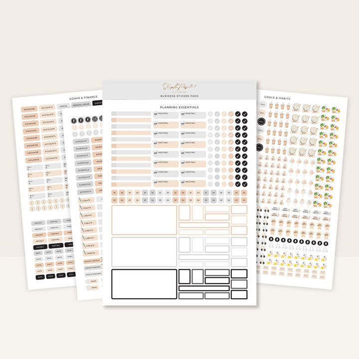 Business Planner Sticker Pack - Black