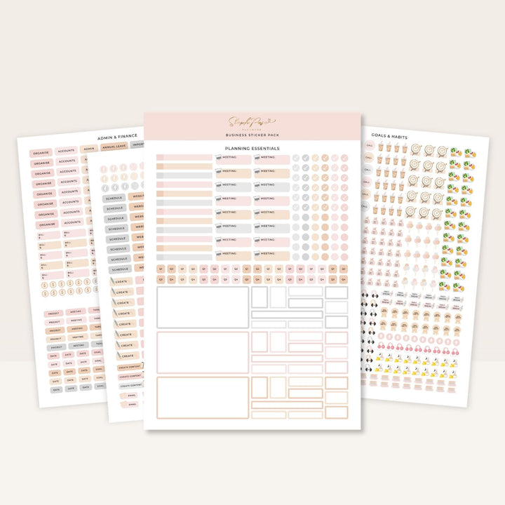Business Planner Sticker Pack - Blush