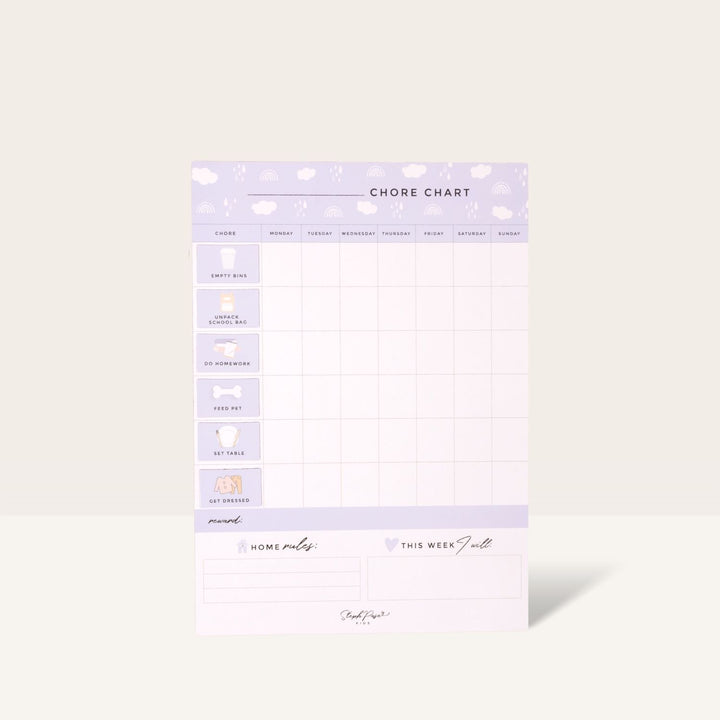 Kids Chore Chart Magnet - Lilac