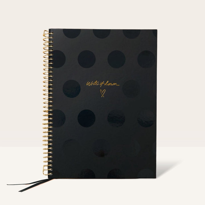 A4 Notebook - Black Polka Dot
