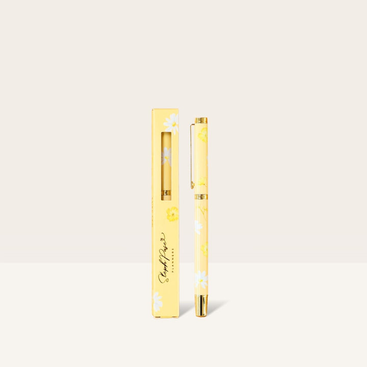 The Luxe Pen  - Butter Yellow Daisy Print