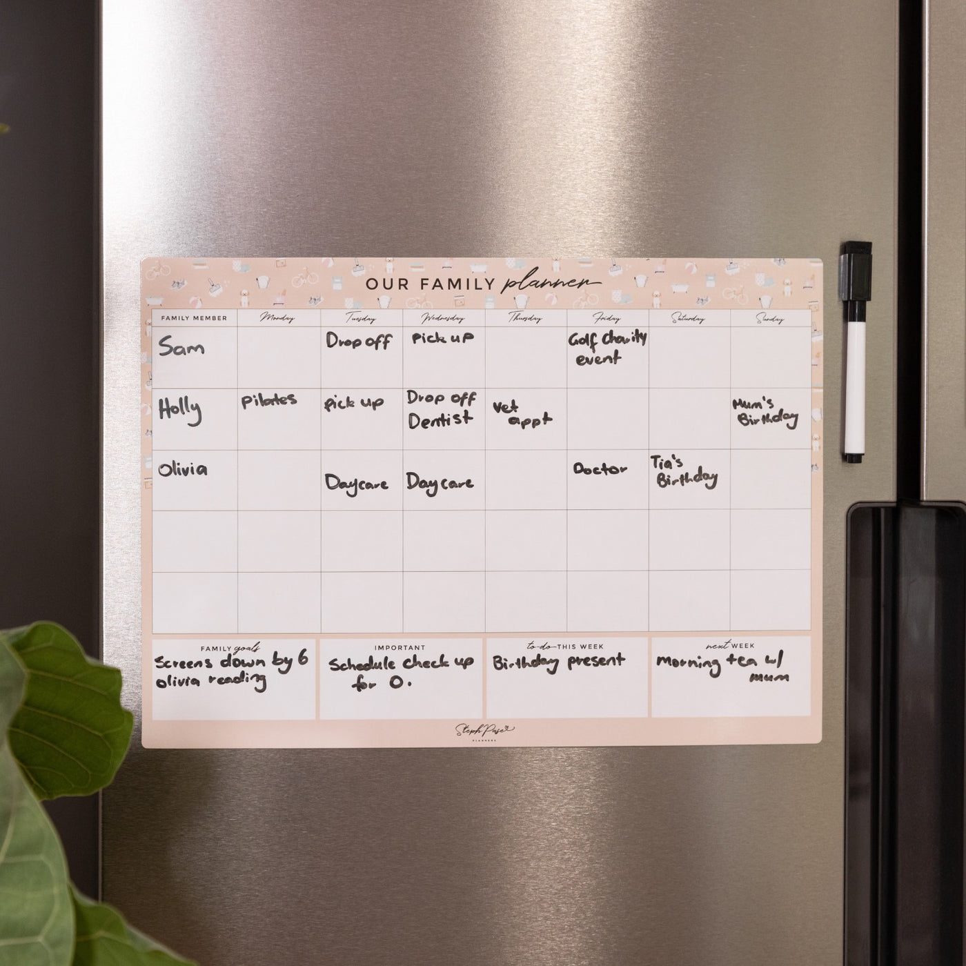 Family Planner Magnet - Beige