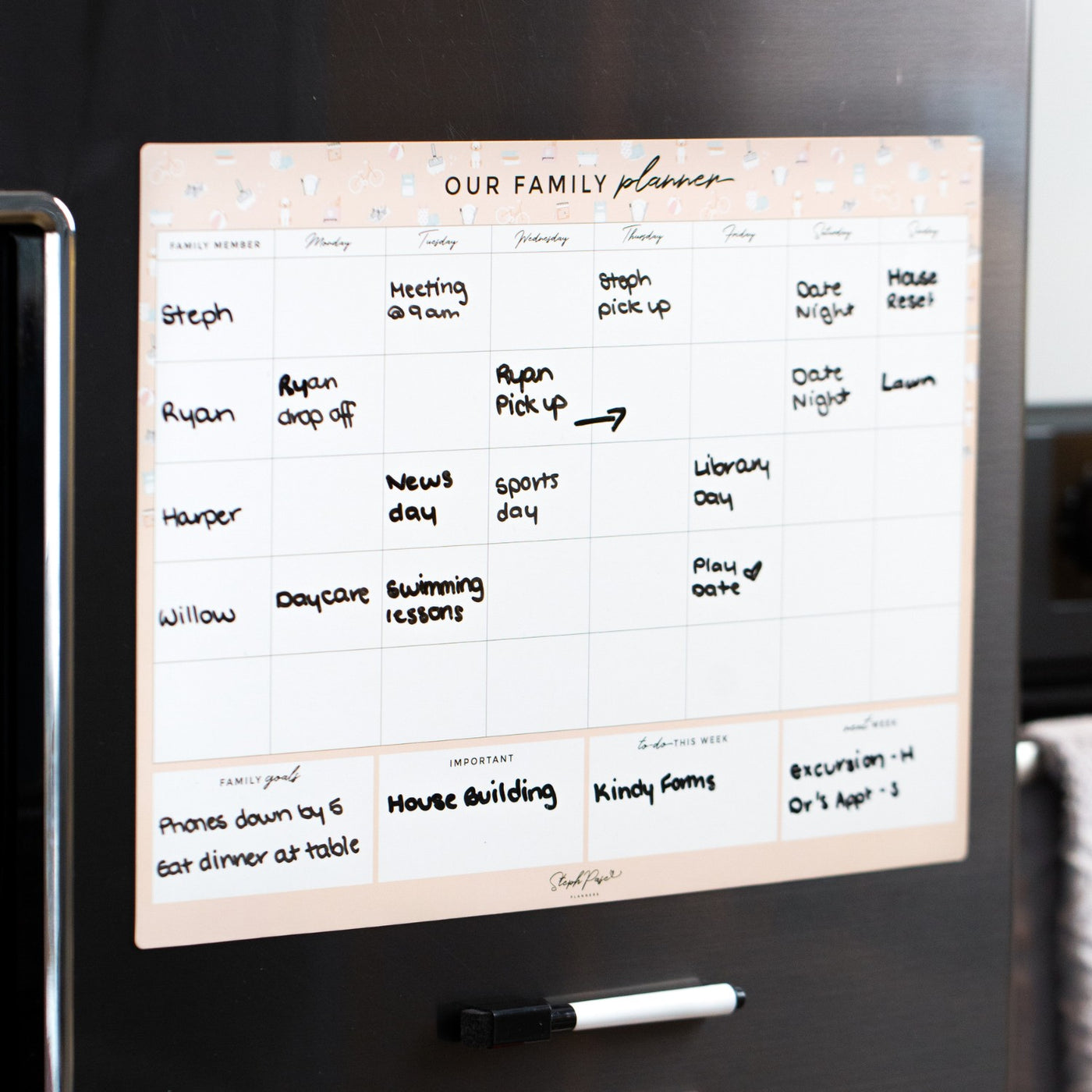 Family Planner Magnet - Beige