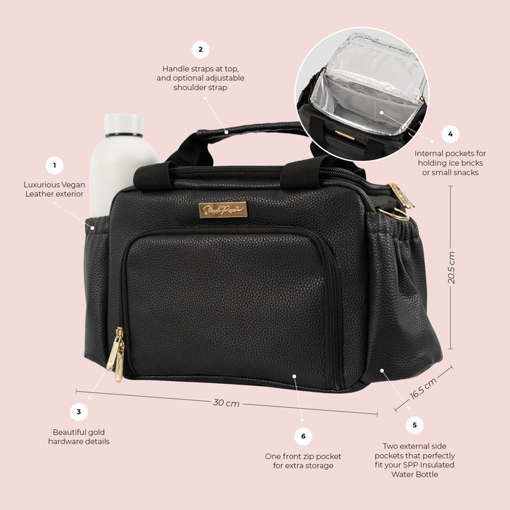 Luxe Insulated Lunch Bag - Black