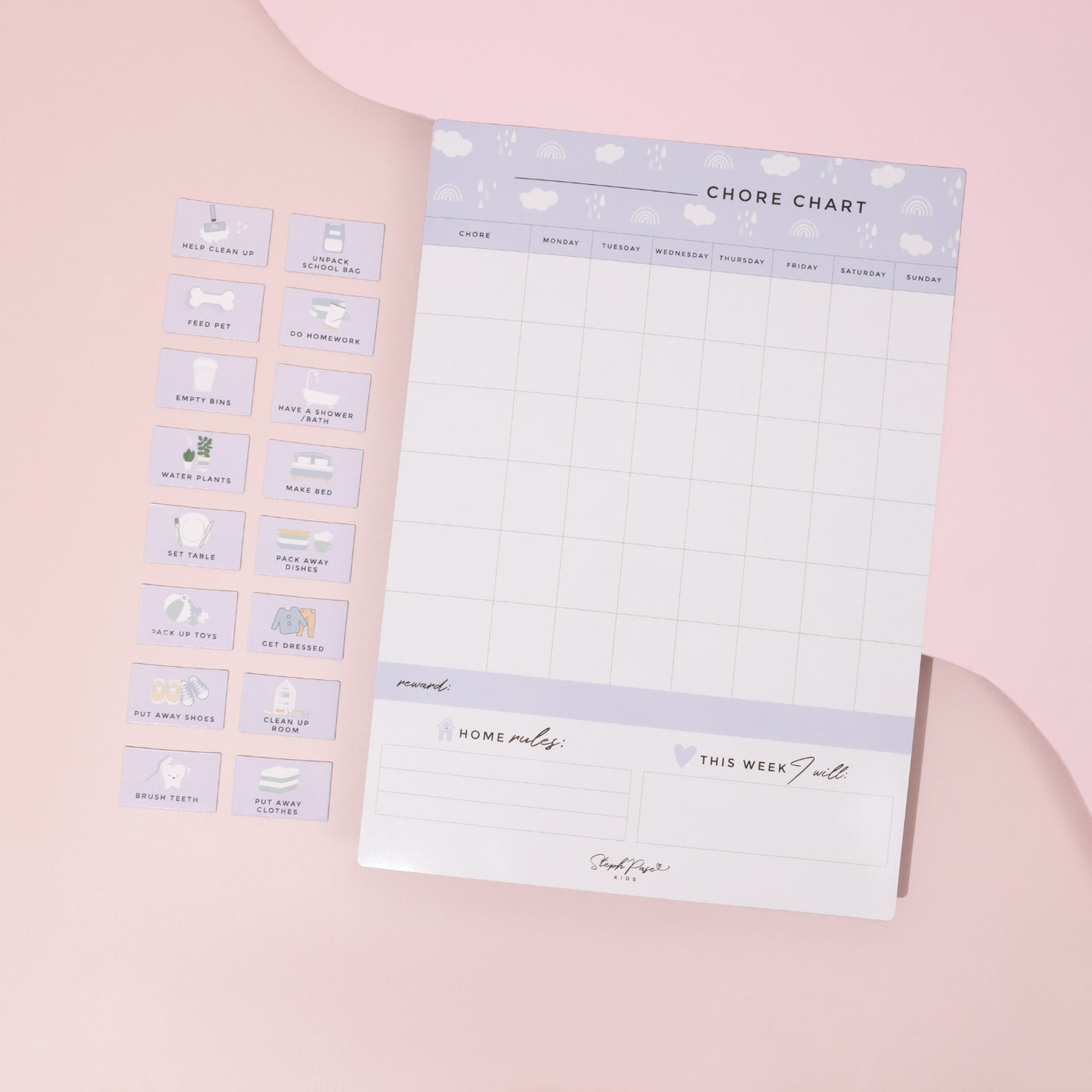 Kids Chore Chart Magnet LILAC