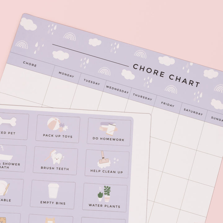 Kids Chore Chart Magnet LILAC