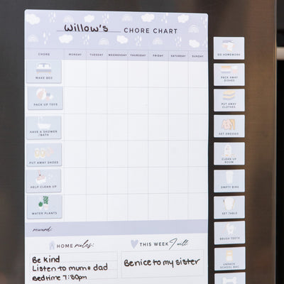Kids Chore Chart Magnet LILAC
