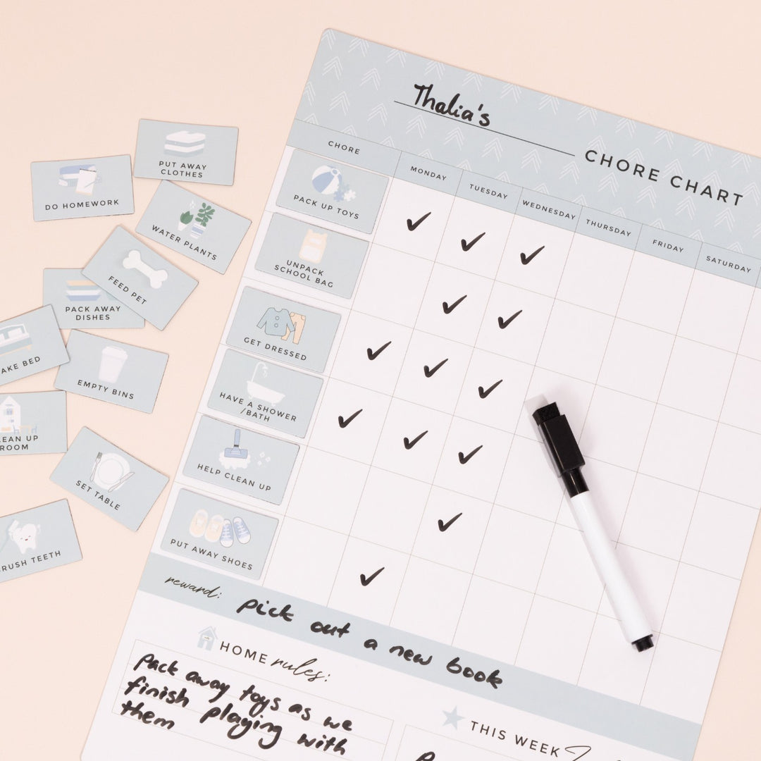 Kids Chore Chart Magnet SAGE