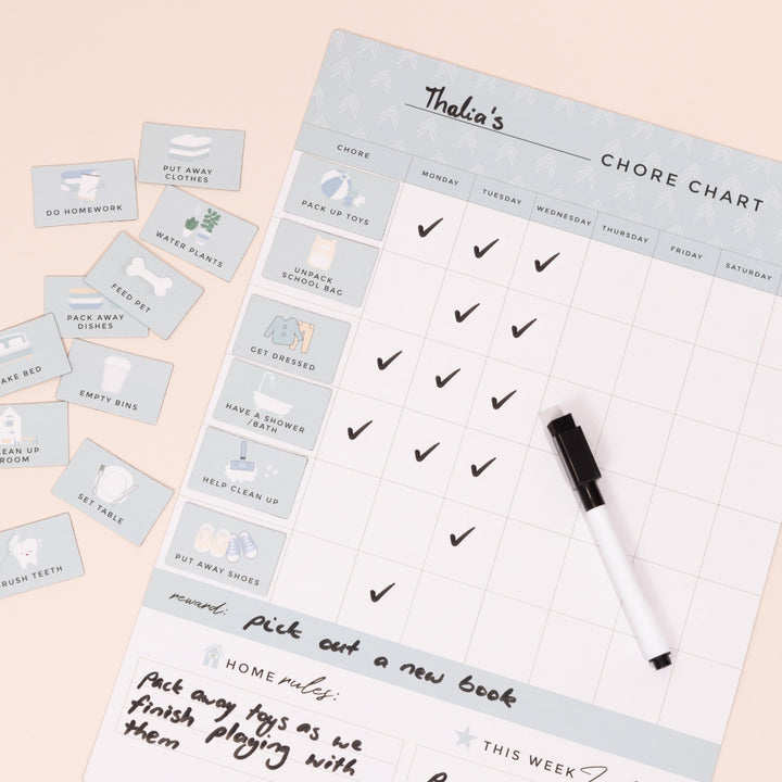 Kids Chore Chart Magnet SAGE