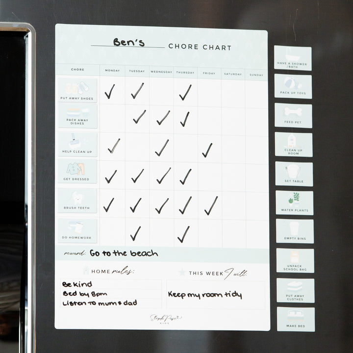 Kids Chore Chart Magnet SAGE