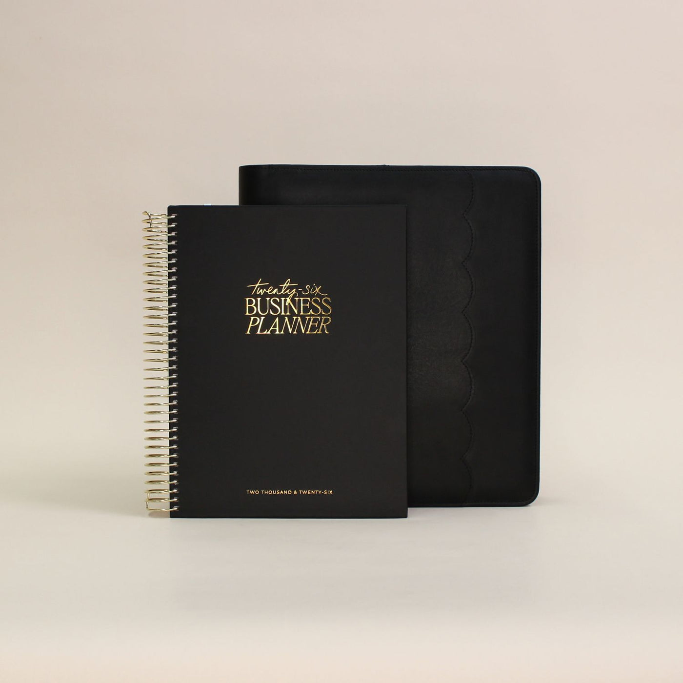 Luxe Zip-up Planner Folio - Black - Large