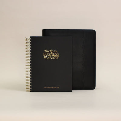 Luxe Zip-up Planner Folio - Black - Large