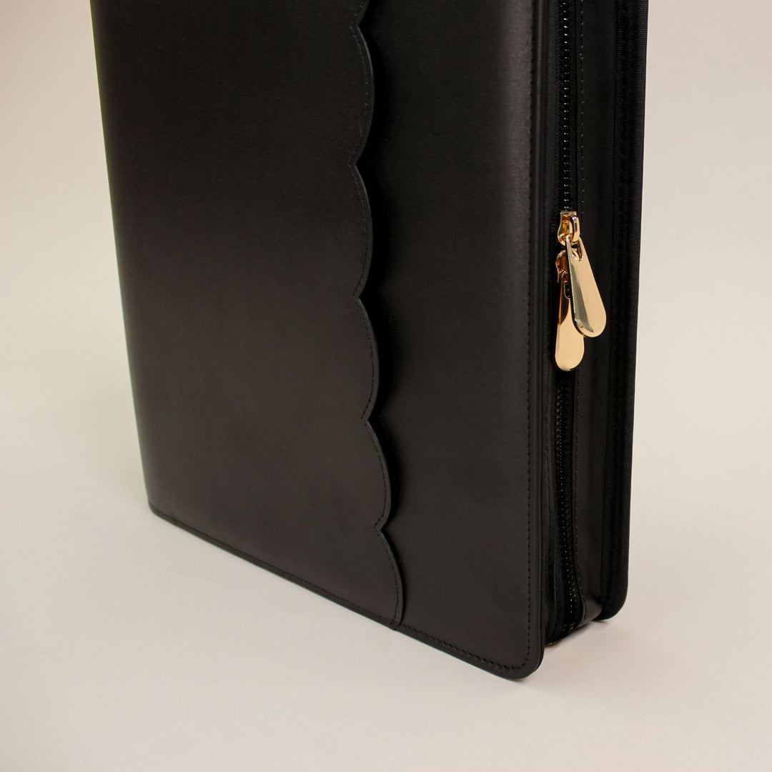 Luxe Zip-up Planner Folio - Black - Large