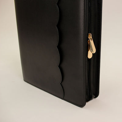 Luxe Zip-up Planner Folio - Black - Large