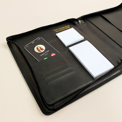 Luxe Zip-up Planner Folio - Black - Large