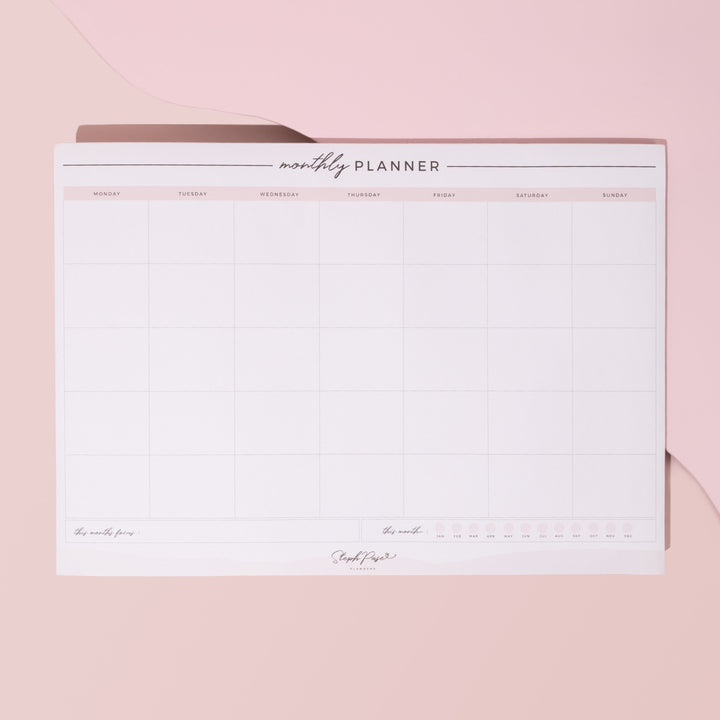 Monthly Desktop Planner Notepad