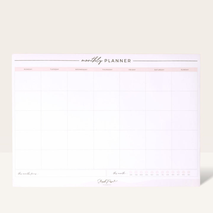 Monthly Desktop Planner Notepad