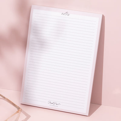 'Notes' Lined A5 Notepad
