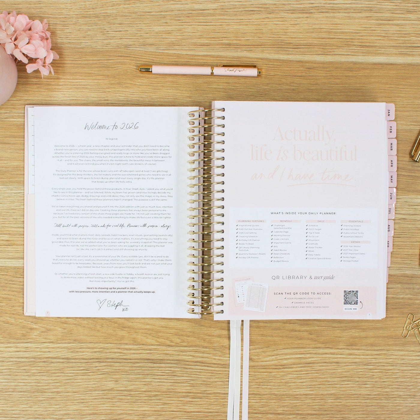 2026 Daily Planner - Blush