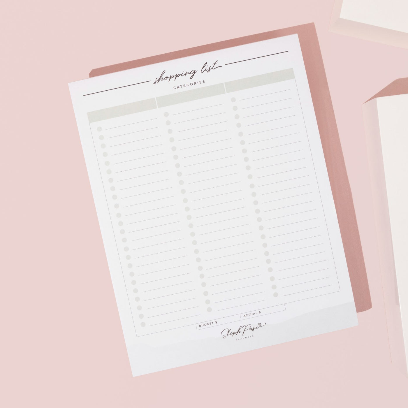 Shopping List A5 Notepad - SAGE