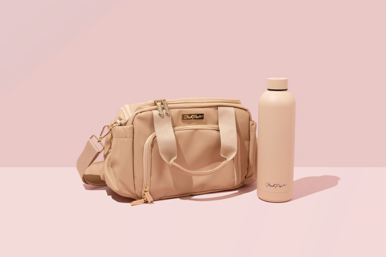 Refresh + Refuel Duo: Insulated 750ml Bottle and Luxe Lunch Bag - Beige