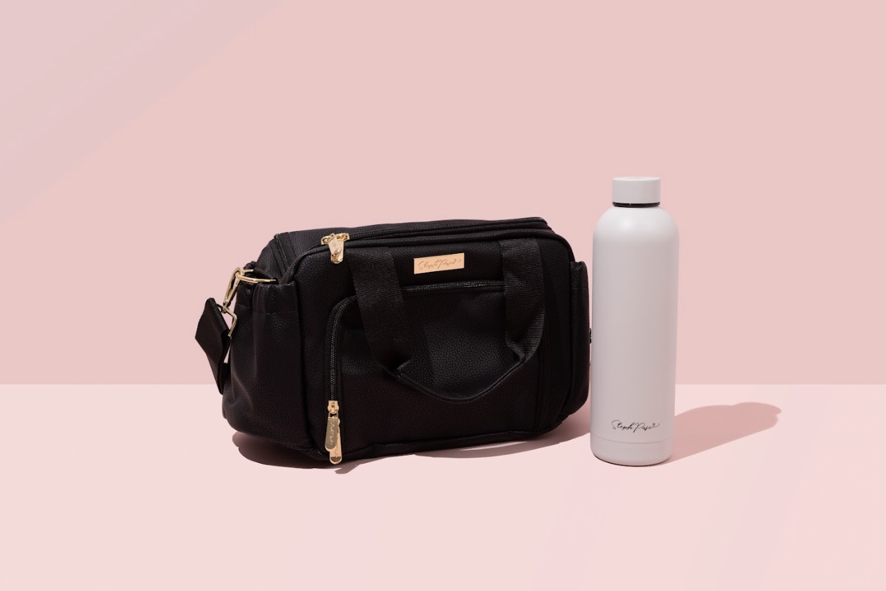 Refresh + Refuel Duo: Insulated 750ml Bottle and Luxe Lunch Bag - Black