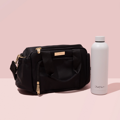 Refresh + Refuel Duo: Insulated 750ml Bottle and Luxe Lunch Bag - Black