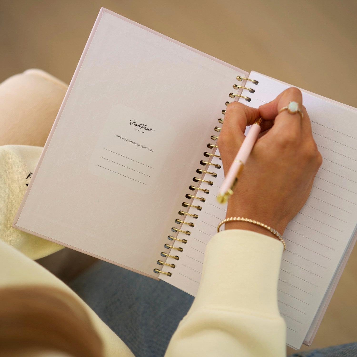 Steps Notebook 'Write it Down' A5 Notebook - Blush Pink + Gold Spiral | Premium ...