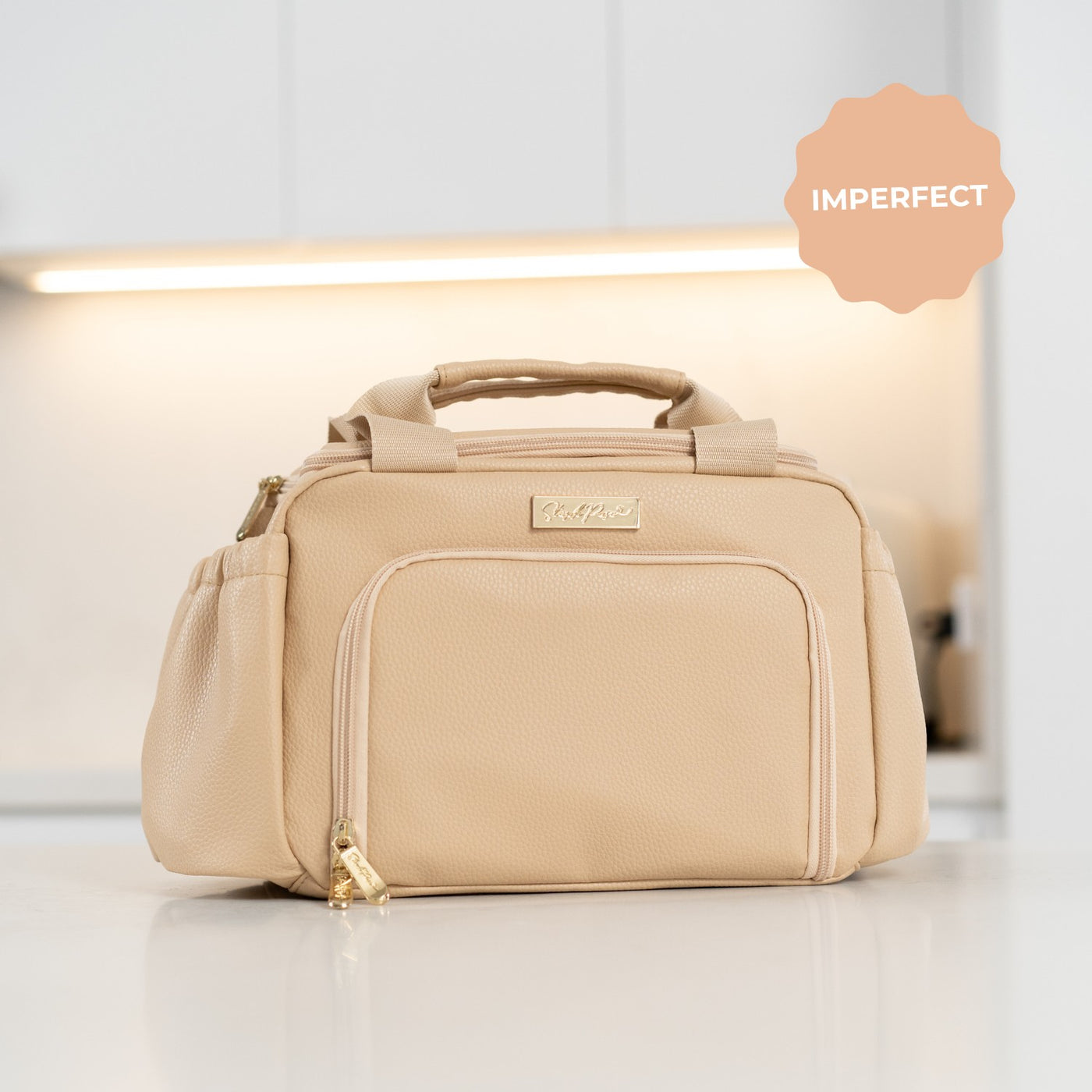 *Imperfect* - Luxe Insulated Lunch Bag - Beige