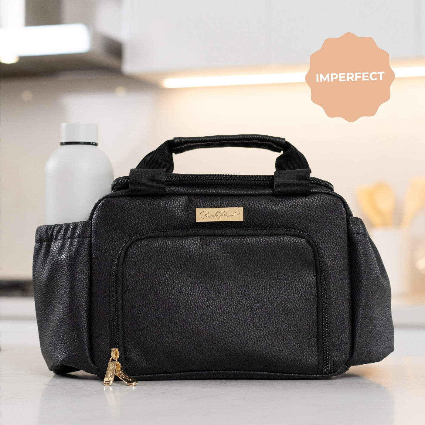 *Imperfect* - Luxe Insulated Lunch Bag - Black