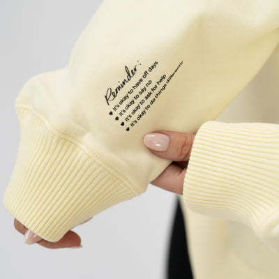 'One day at a time' Crew Neck Jumper - Butter Yellow