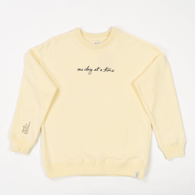 'One day at a time' Crew Neck Jumper - Butter Yellow