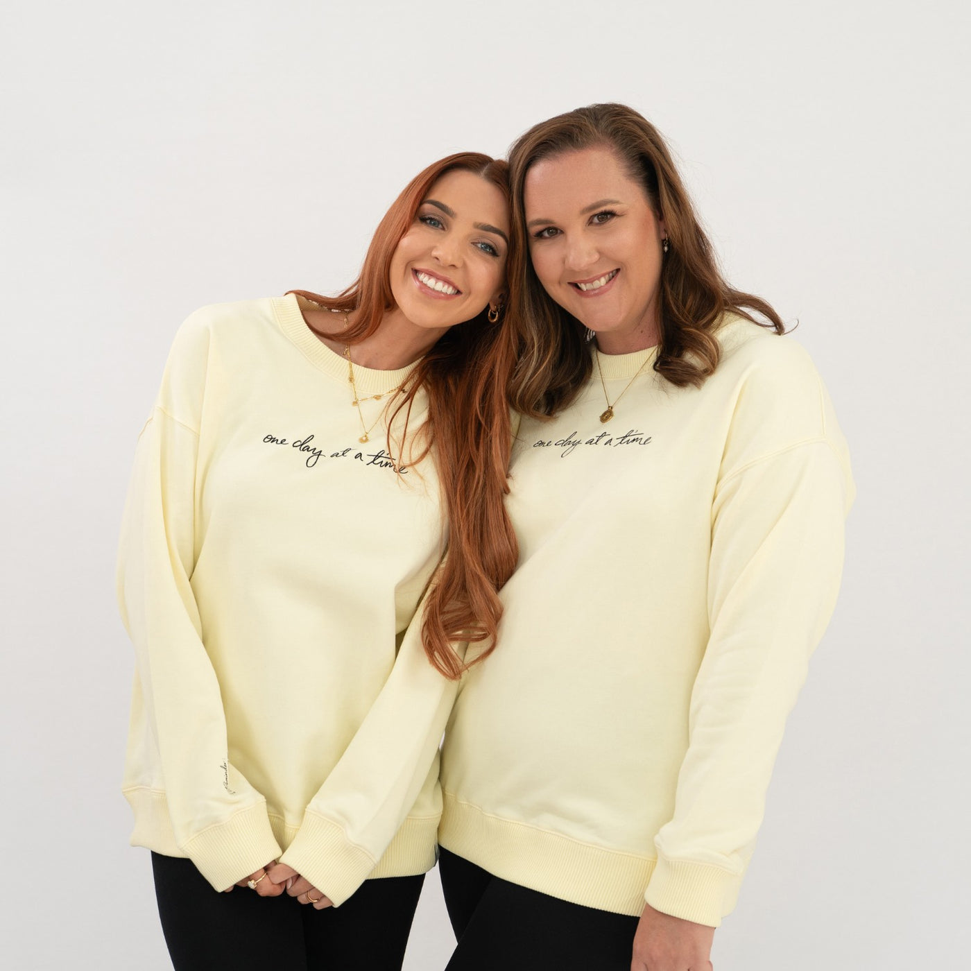 'One day at a time' Crew Neck Jumper - Butter Yellow