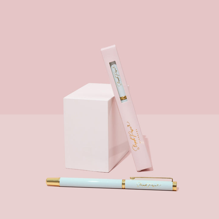 The Essential  Pen  - Ice Blue w/ Gold