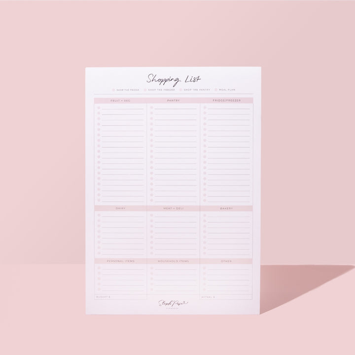 Shopping List Notepad A4